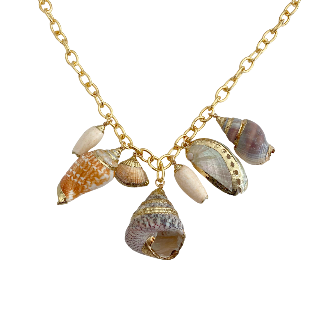 Indio Jewelry New Tiny Gold Plated Puffy Sea Shell Gold Indio Jewelry New Tiny Gold Plated Puffy Sea Shell Gold