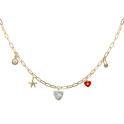 5 Custom Charm Link Necklace