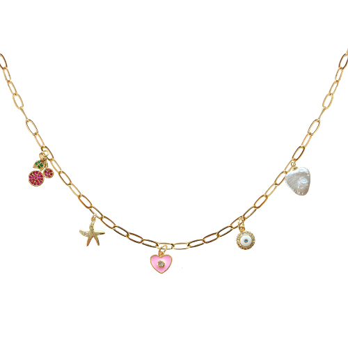 5 Custom Charm Link Necklace