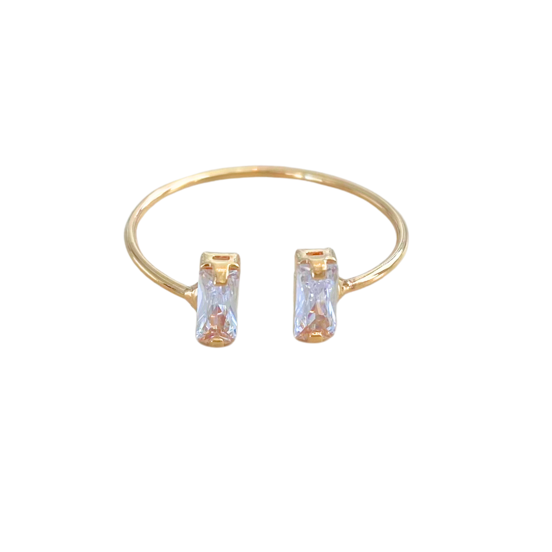 Double White Baguette Ring