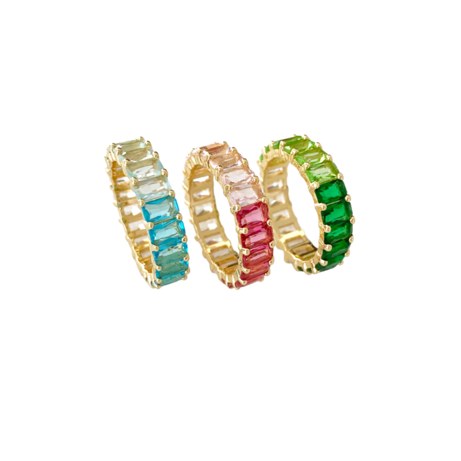 Tri-Color Baguette Ring