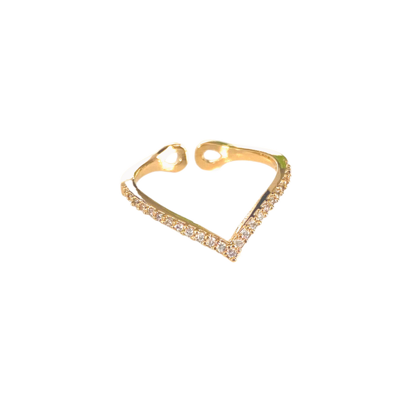 Pave Wishbone Stacking Band