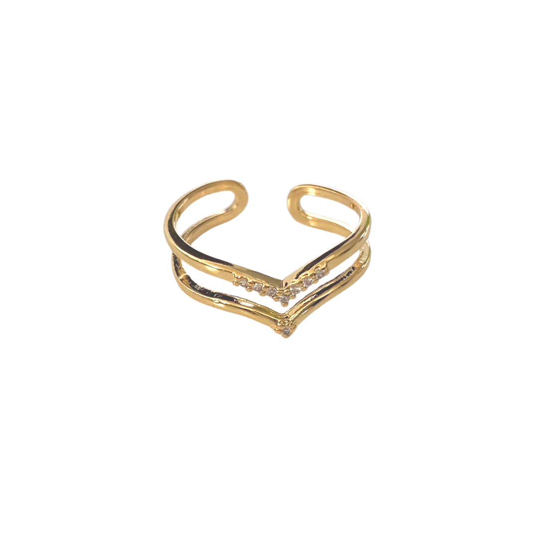 Pave Double Wishbone Stacking Band