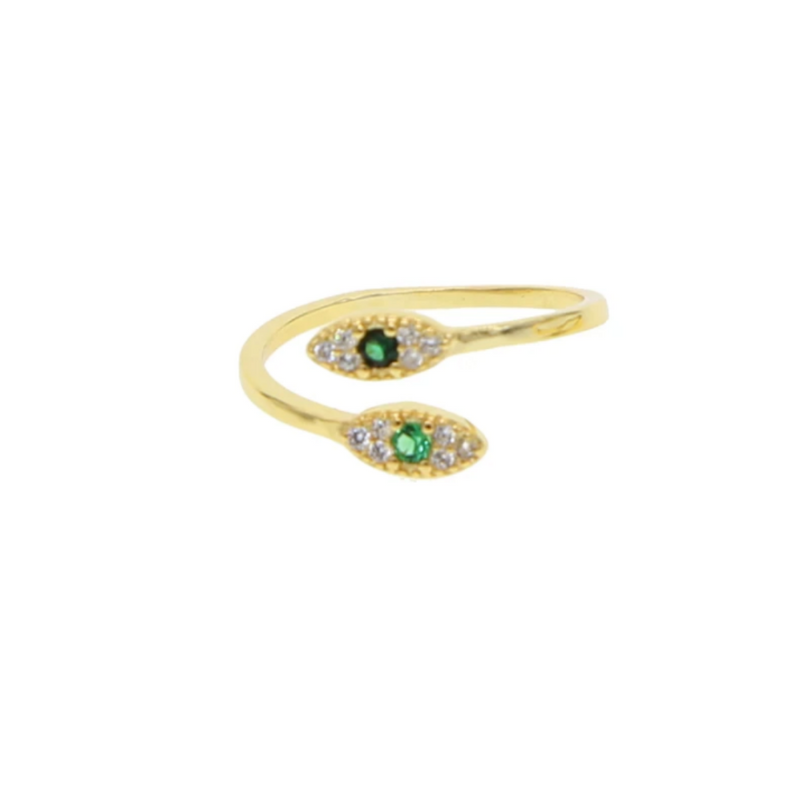 Emerald Evil Eye Ring