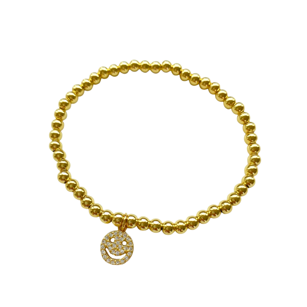 Pave Smiley Charm Bracelet