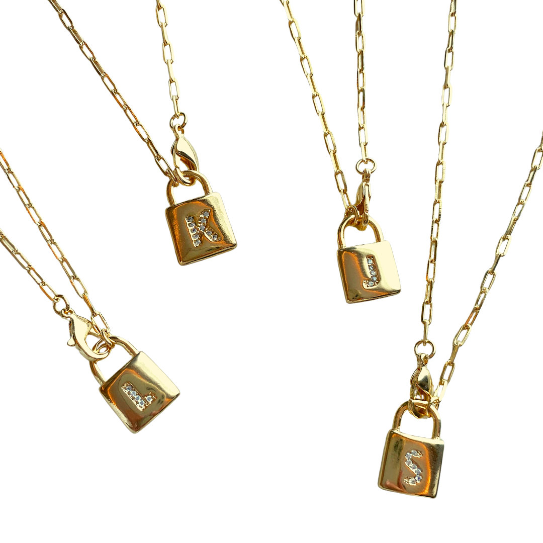 Initial Lock Necklace